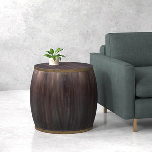 Sarreid Details Side Table - Elegant Bluemoon Finish In Durable Acacia Wood For Stylish Home Decor Brown  53880