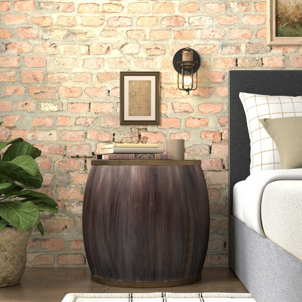 Sarreid Details Side Table - Elegant Bluemoon Finish In Durable Acacia Wood For Stylish Home Decor Brown  53880