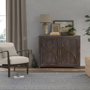 Sarreid Details 2 Door Credenza - Stunning Bluemoon Finish In Durable Acacia Wood For Modern Elegance Brown  53883