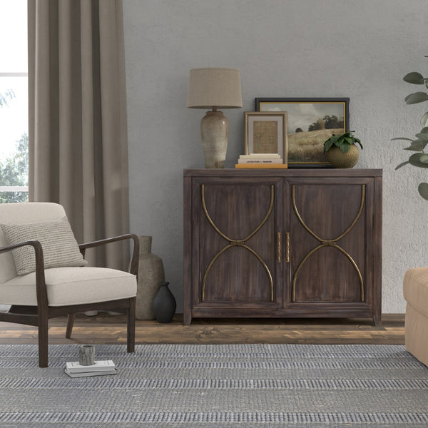 Sarreid Details 2 Door Credenza - Stunning Bluemoon Finish In Durable Acacia Wood For Modern Elegance Brown  53883