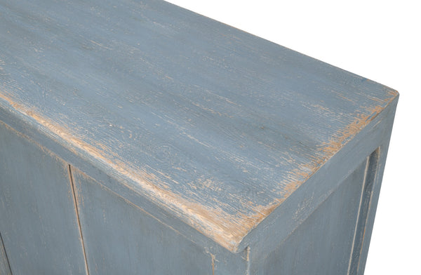 Sarreid Eight Is Enough Sideboard - Stylish Blue/Grey Finish With 4 Removable Shelves In Reclaimed Pine Blue  53886