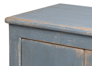 Sarreid Eight Is Enough Sideboard - Stylish Blue/Grey Finish With 4 Removable Shelves In Reclaimed Pine Blue  53886