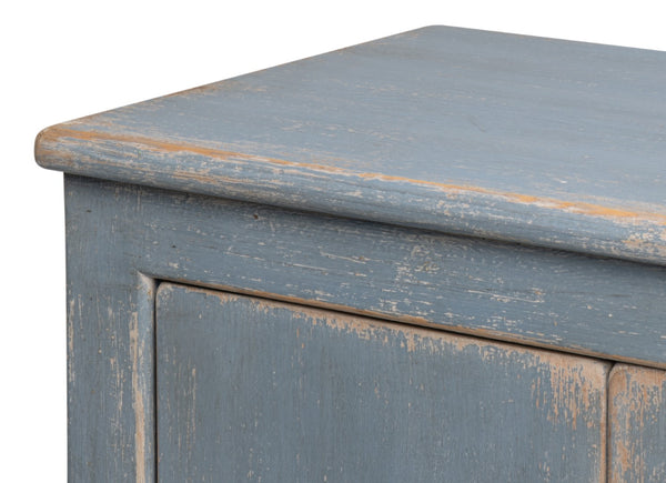 Sarreid Eight Is Enough Sideboard - Stylish Blue/Grey Finish With 4 Removable Shelves In Reclaimed Pine Blue  53886