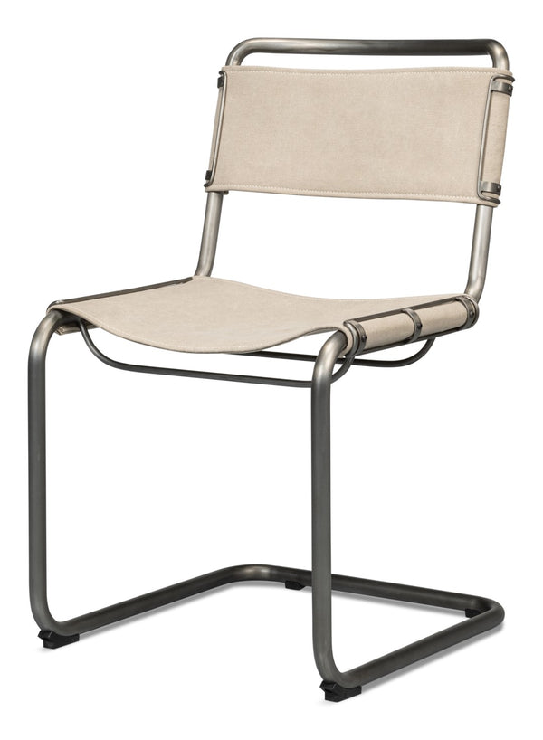 Sarreid Patton Canvas Field Chair Set Of 2 - Durable Metal Frame & Comfortable Canvas For Outdoor Relaxation Beige  53887