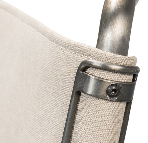 Sarreid Patton Canvas Field Chair Set Of 2 - Durable Metal Frame & Comfortable Canvas For Outdoor Relaxation Beige  53887