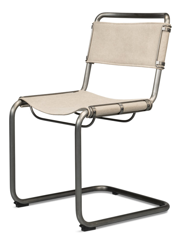 Sarreid Patton Canvas Field Chair Set Of 2 - Durable Metal Frame & Comfortable Canvas For Outdoor Relaxation Beige  53887