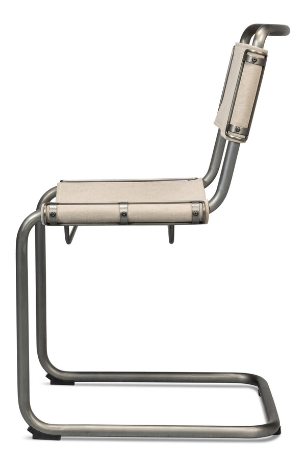 Sarreid Patton Canvas Field Chair Set Of 2 - Durable Metal Frame & Comfortable Canvas For Outdoor Relaxation Beige  53887