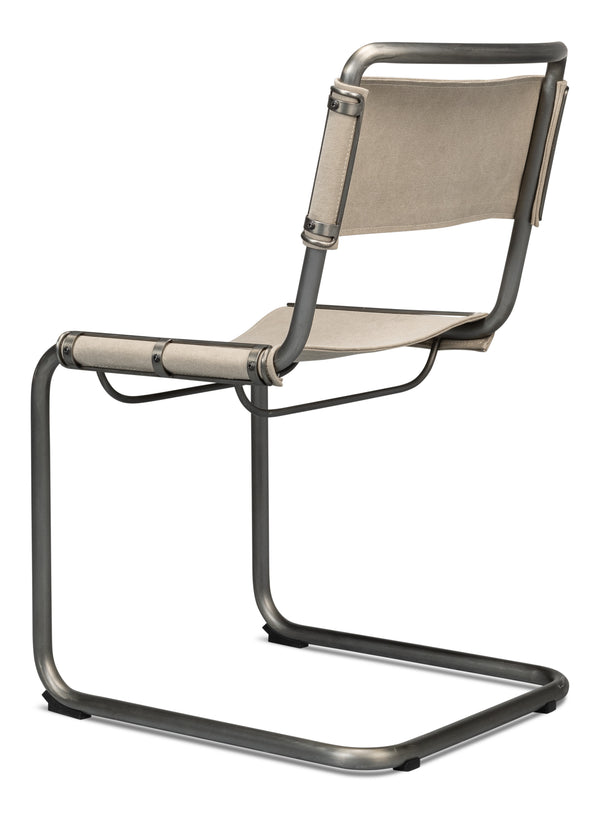 Sarreid Patton Canvas Field Chair Set Of 2 - Durable Metal Frame & Comfortable Canvas For Outdoor Relaxation Beige  53887