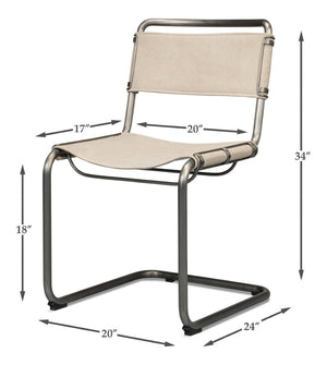 Sarreid Patton Canvas Field Chair Set Of 2 - Durable Metal Frame & Comfortable Canvas For Outdoor Relaxation Beige  53887