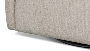 Sarreid Bronson Swivel Chair - Stylish Beechwood Frame With Luxurious Fabric & Leather For Ultimate Comfort Beige  53888