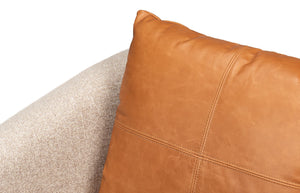 Sarreid Bronson Swivel Chair - Stylish Beechwood Frame With Luxurious Fabric & Leather For Ultimate Comfort Beige  53888