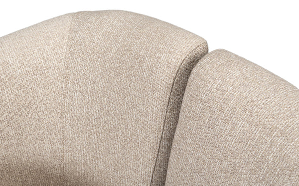 Sarreid Bronson Swivel Chair - Stylish Beechwood Frame With Luxurious Fabric & Leather For Ultimate Comfort Beige  53888