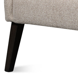 Sarreid Bronson Tub Chair - Stylish Beech Wood Frame With Luxurious Fabric And Leather Upholstery Design Beige  53889