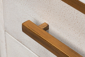 Sarreid Blakely Night Stand In Osprey White - Sleek Iron & Leather Design For Chic Bedroom Elegance White  53892