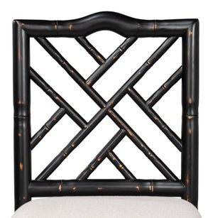 Sarreid Brighton Counter Stool In Antique Black - Stylish Linen Fabric & Durable Ash Wood Construction Black  53893