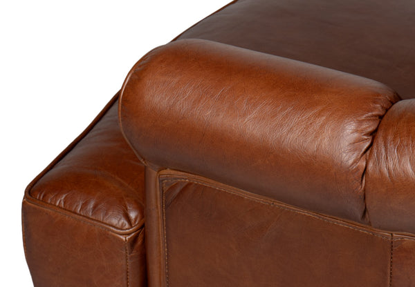 Sarreid Scoth Swivel Chair In Luxurious Havana Brown Distilled Leather For Ultimate Comfort And Style Brown  53895