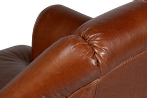 Sarreid Scoth Swivel Chair In Luxurious Havana Brown Distilled Leather For Ultimate Comfort And Style Brown  53895