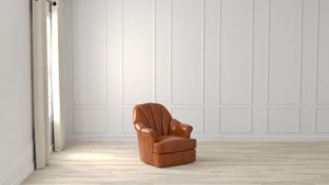 Sarreid Scoth Swivel Chair In Luxurious Havana Brown Distilled Leather For Ultimate Comfort And Style Brown  53895