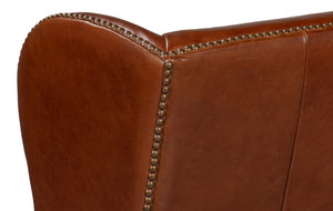 Sarreid London Dry Accent Chair - Stylish Havana Brown Leather Design For Modern Home Decor And Comfort Brown  53896