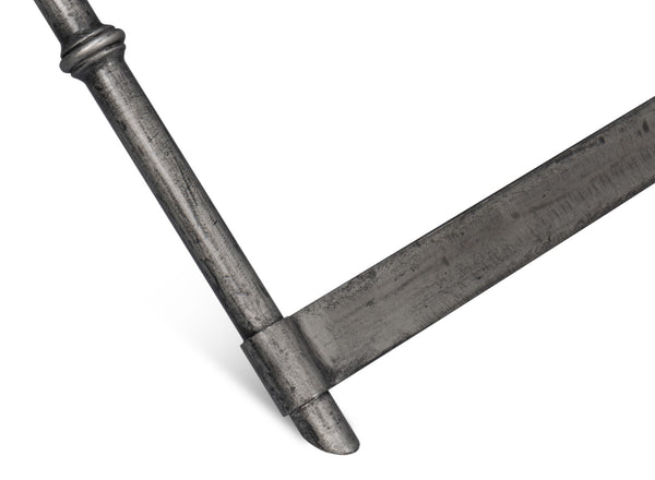 Sarreid Dalton Equestrian Bench - Stylish Gun Metal Iron & Leather Design For Modern Home Decor Needs Brown  53898