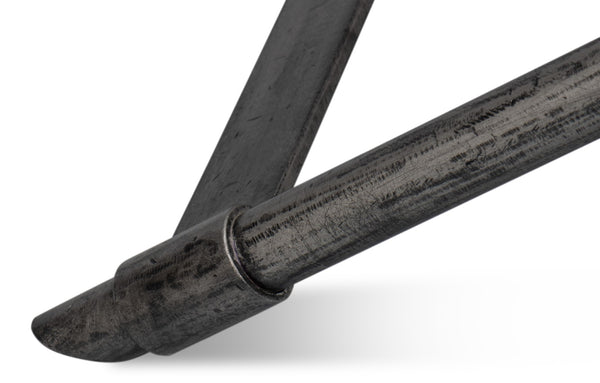 Sarreid Dalton Equestrian Bench - Stylish Gun Metal Iron & Leather Design For Modern Home Decor Needs Brown  53898