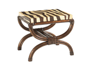 Lexington Tommy Bahama Home Striped Accent Table - Elegant Ribbon Stripe Mahogany Design With Unique Coco Shell Zebra Pattern Tortoise Shell  538-958