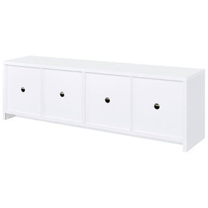 English Elm Lunetta Wide Media Console Four Door Cabinet Engineered Wood for Living Rooms White B062P447780
