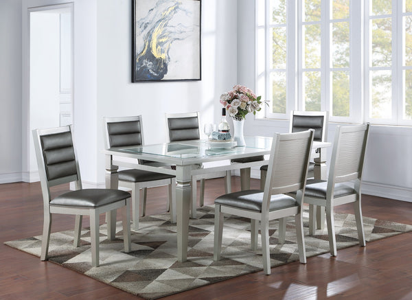 English Elm Contemporary Elegant Tufted Cushion Back Dining Chairs Set of 2 Faux Leather Plush Seat Silverwood B011P233652