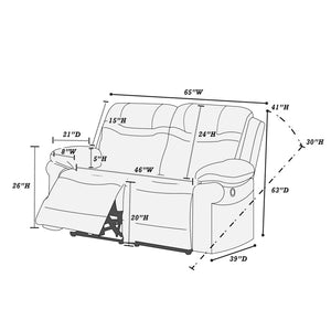 English Elm Modern Power Reclining Loveseat Brown Leatherette Usb Charging Pillow Arms Living Room B011P466598