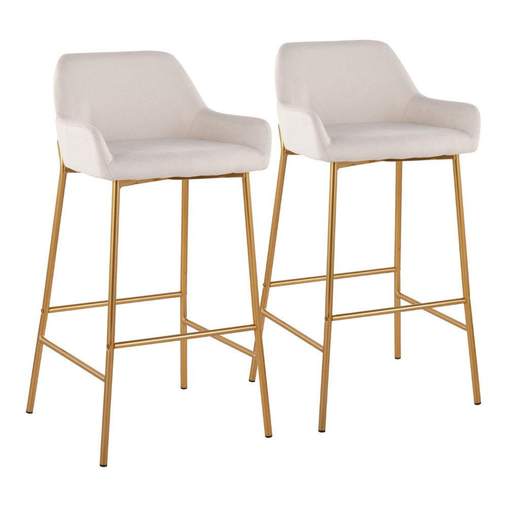 English Elm Contemporary Chrome Barstools with Camel Faux Leather Padded Seats for Kitchen Islands B202S00527