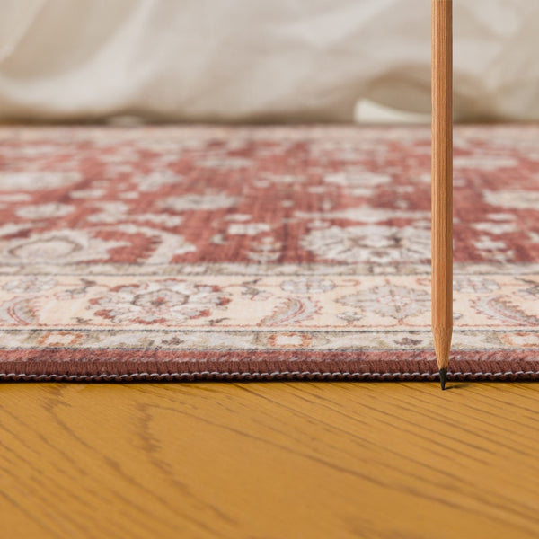 English Elm Premier Traditional Medallion Red Area Rug Low Pile for Living and Dining Rooms B186P479405