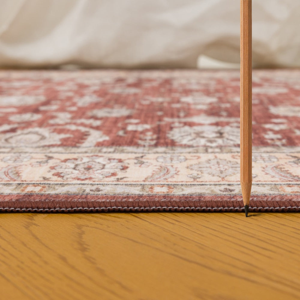 English Elm Premier Traditional Medallion Low Pile Area Rug Warm Red Tones for Living Rooms B186P479404
