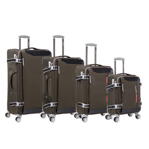 English Elm Softside Expandable Spinner Luggage Set Four Piece Lightweight Travel Collection Sage Green T3292P343901