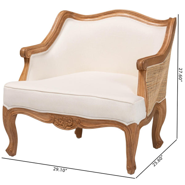 English Elm Bohemian Rattan Seagrass Accent Chair with Curved Back for Coastal Living Rooms B2750P467689