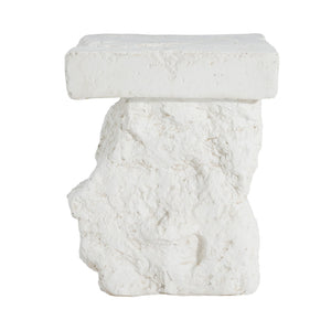 English Elm Christopher Knight Home® - Talia Magnesium Oxide Outdoor Side Table in White — Weather‑Resistant, Textured Stone Look, Versatile N775P300887W