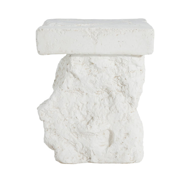 English Elm Christopher Knight Home® - Talia Magnesium Oxide Outdoor Side Table in White — Weather‑Resistant, Textured Stone Look, Versatile N775P300887W