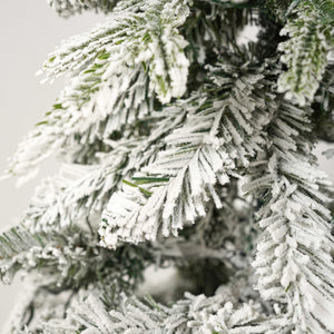 English Elm Christmas Snow Flocked Wreath Set with 9ft Garland & 6ft Tree, Warm LED Lights, 3-Piece Indoor Decor (100) PX283313AAW