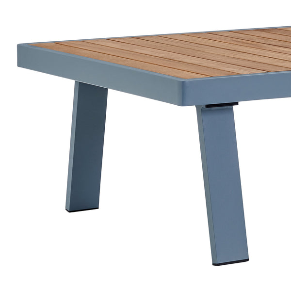 English Elm Ivano Outdoor Patio Sectional Set with Teak Accents, Weather‑Resistant Olefin Cushions & Durable Aluminum Frame Gray B2736S00002