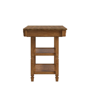 Watts Rubberwood Buffet with Two Drawers and Open Shelves for Dining Room Storage