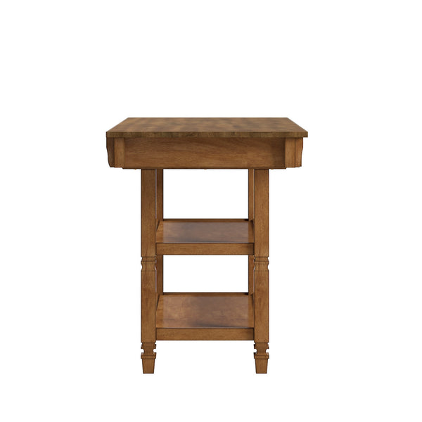 Watts Rubberwood Buffet with Two Drawers and Open Shelves for Dining Room Storage