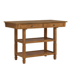 Watts Rubberwood Buffet with Two Drawers and Open Shelves for Dining Room Storage
