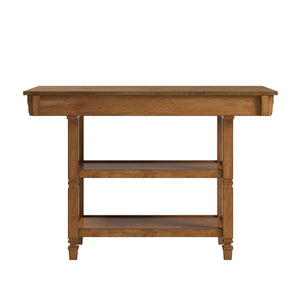 Watts Rubberwood Buffet with Two Drawers and Open Shelves for Dining Room Storage