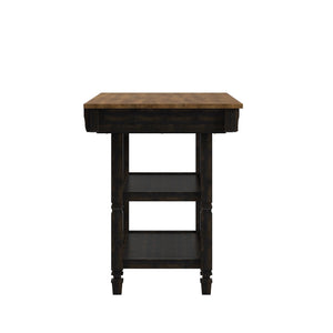 Watts Rubberwood Buffet with Two Drawers and Open Shelves for Dining Room Storage