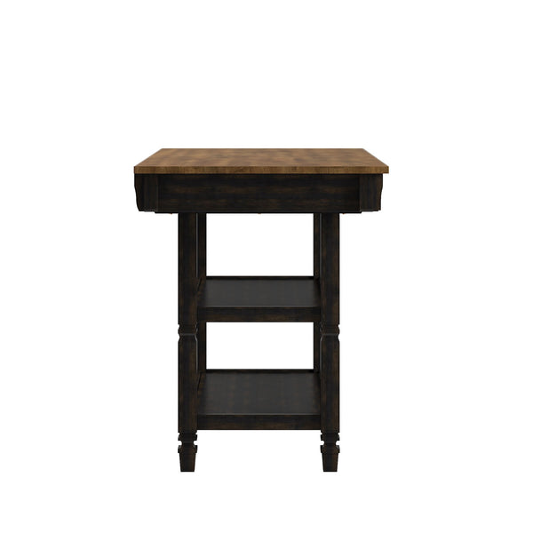 Watts Rubberwood Buffet with Two Drawers and Open Shelves for Dining Room Storage