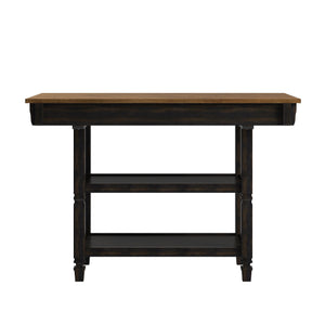 Watts Rubberwood Buffet with Two Drawers and Open Shelves for Dining Room Storage