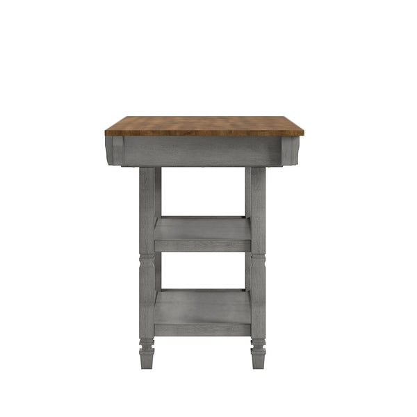 Watts Rubberwood Buffet with Two Drawers and Open Shelves for Dining Room Storage