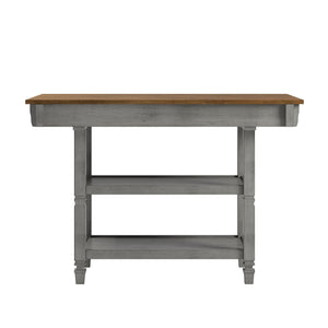 Watts Rubberwood Buffet with Two Drawers and Open Shelves for Dining Room Storage