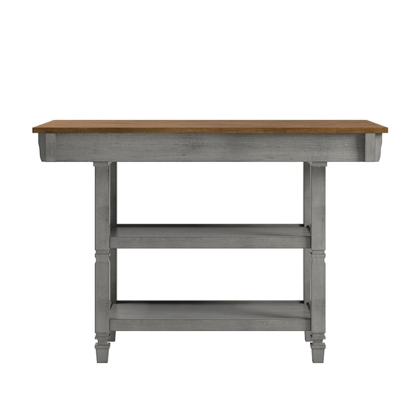 Watts Rubberwood Buffet with Two Drawers and Open Shelves for Dining Room Storage