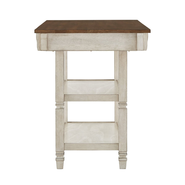 Watts Rubberwood Buffet with Two Drawers and Open Shelves for Dining Room Storage