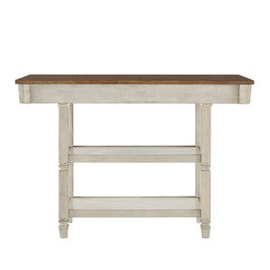 Watts Rubberwood Buffet with Two Drawers and Open Shelves for Dining Room Storage